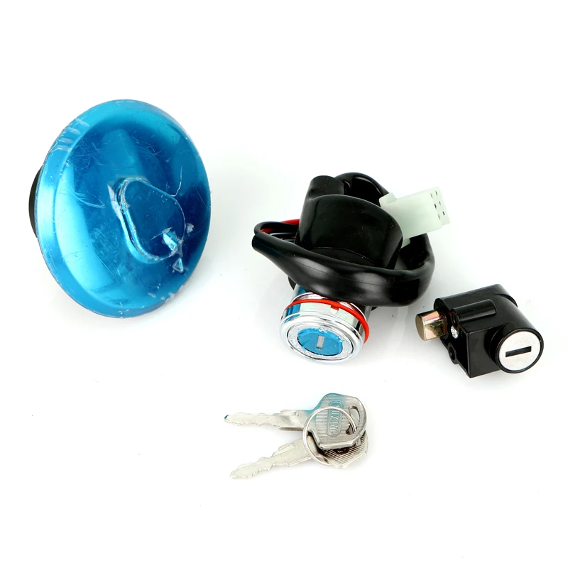 

1 Set Motorcycle Ignition Switch 6 Wire Fuel Gas Tank Cap Cover Steering Lock for Suzuki GN 125 125cc