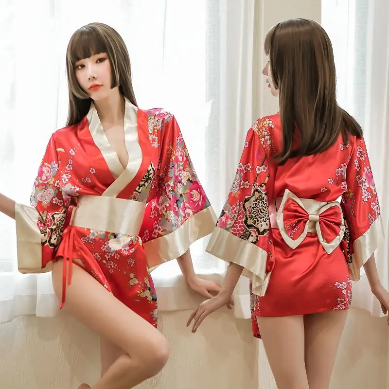 

Japonais Kimonos Women Fashion Erotic Clothes Costumes Adult Cosplay Party Kimono Sets Sexy Lingerie For Ladies Superior Fabric