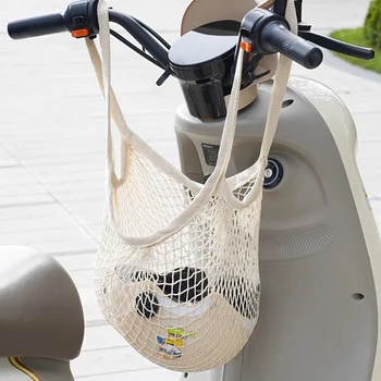Rete Portaoggetti per Caschi Moto, Borsa a Rete per Scooter, Borsa da Appendere al Manubrio per MTB e Ciclismo, Borsa per Bagagli, Organizer per la Spesa