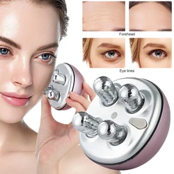 3D Facial Roller EMS Micro Current Tighten Skin Firming Face-lifting Device Skin Remove Edema Fades Fine Lines Massager