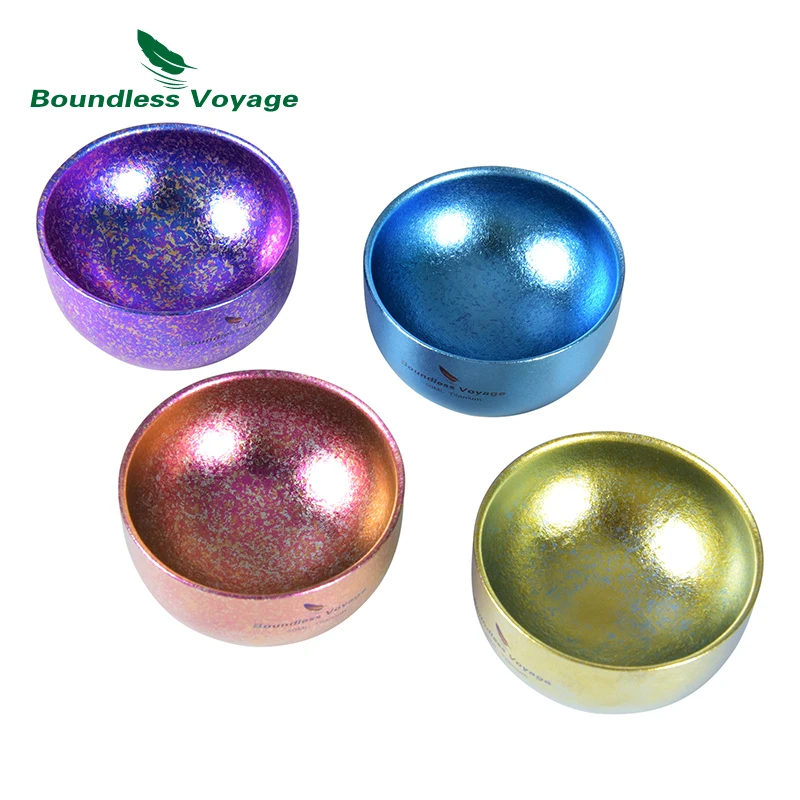 Boundless Voyage Colorful Titanium Double Layer Cup Wide Mouth Wine Tea Mug Drinkware Camping Water Cup Ti3082D