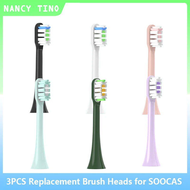 SOOCAS X3 X3U X5 구리 프리 교체 칫솔 헤드, 음파 전동 칫솔 깍지 헤드, 스마트 브러시 헤드, 3 개