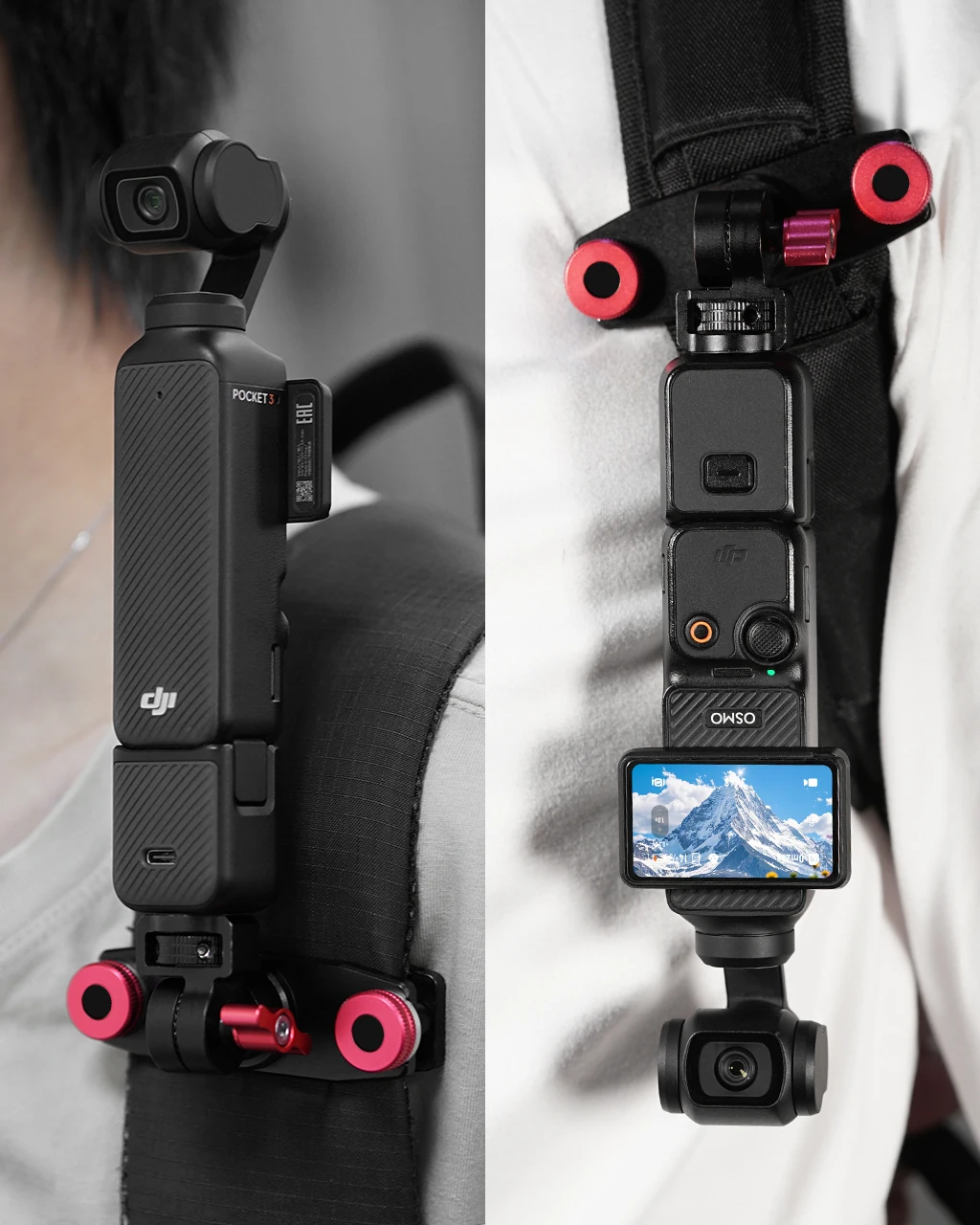 Aluminium Rucksack Gurt Clip Universal für DSLR Kamera Fotografie für Sony Nikon Zubehör 1/4" 3-Slot Kugelkopf optional – Detail 8