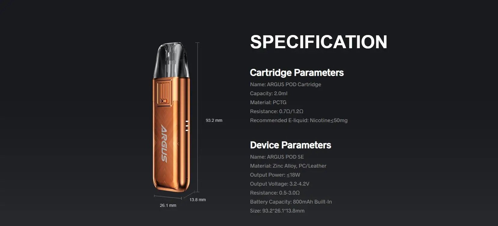 VOOPOO Argus Pod SE Kit 25W mit 800mAh batterie 0,7 ohm 1,2 ohm Pod Patrone Elektronische Zigarette vape MTL Verdampfer_S5bbf622c46694fffb5e0eb30041be0773