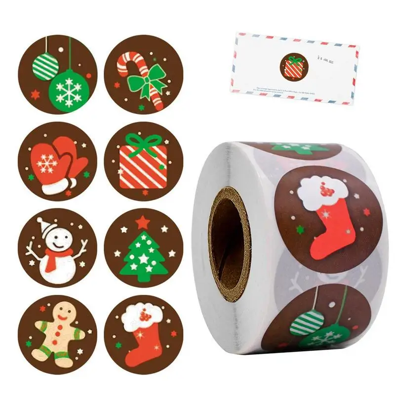 

500pcs Christmas Theme Sealing Label Sticker | Snowman Snowflake Cartoon Sealed Stickers For Envelopes Winter Decorative Decals