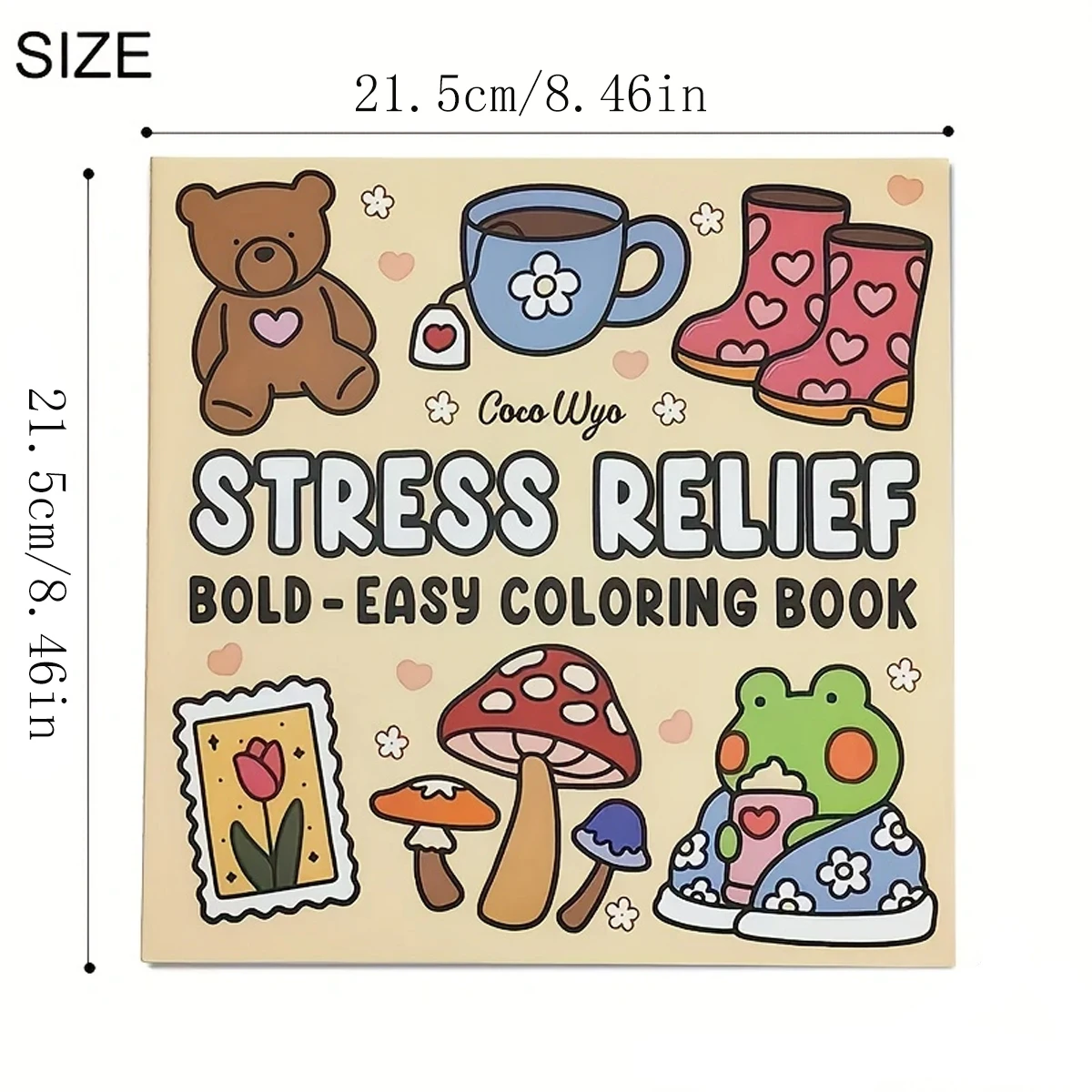 1pc Coco Wyo Stress Relief Adult Coloring Book, 22 Thick Paper Pages, Bold Designs, No Batteries Required, Ideal for Christmas 2