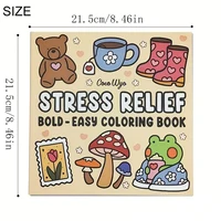 1pc Coco Wyo Stress Relief Adult Coloring Book, 22 Thick Paper Pages, Bold Designs, No Batteries Required, Ideal for Christmas 2