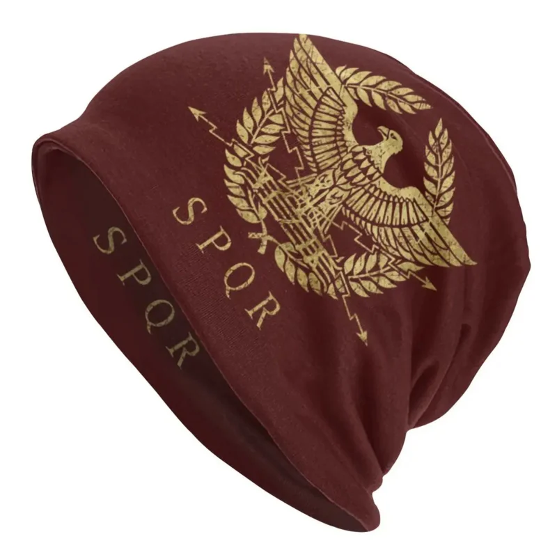 

Roman Empire Eagle Bonnet Hats Femme Knitting Hat For Men Women Warm Winter Italy SPQR Emblem Skull Skullies Beanies Caps