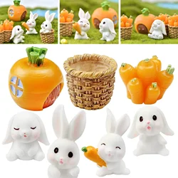 DIY Fairy Garden Miniature Ornament Set for Home and Garden Decor (7pcs Rabbit Family)