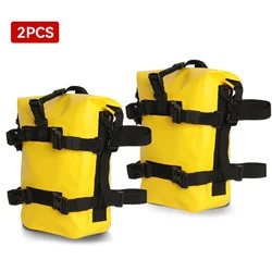 Outdoor Motorcycle Waterproof Saddle Bag - 8L Large Capacity Tool & Crash Bar Bag (No Logo Yellow 2PCS)