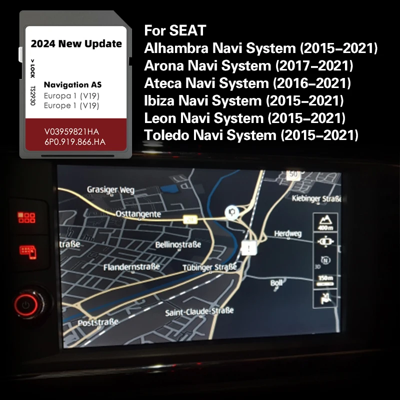 SD CARD NAVI Map For Seat AS V19 MIB2