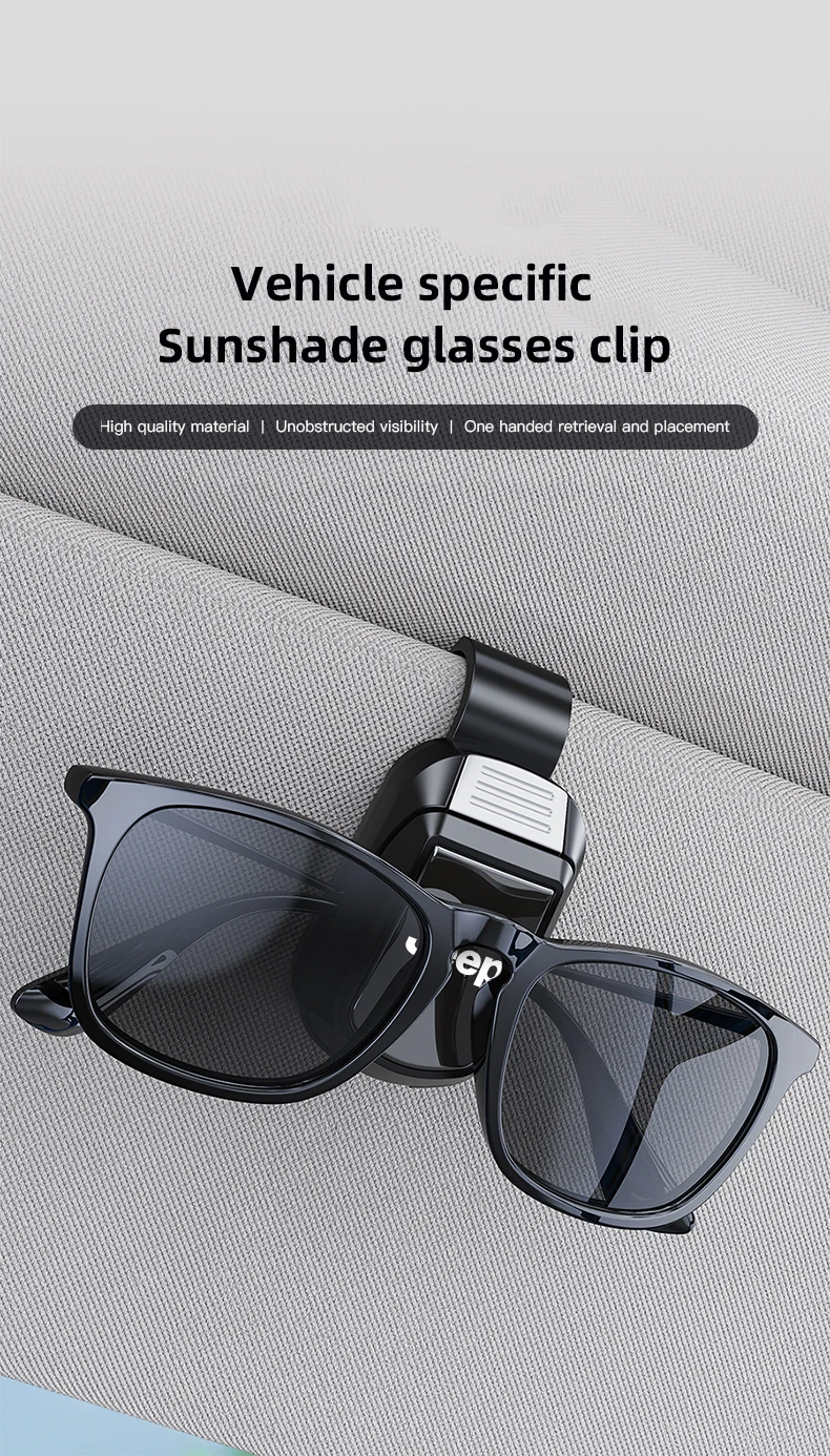 Auto Sonnenblende Brille Clip Sonnenbrille Lagerung Halterung Zubehör Für Jeep Grand Cherokee Wrangler JK Gladiator Kompass Renegade – Detail 1