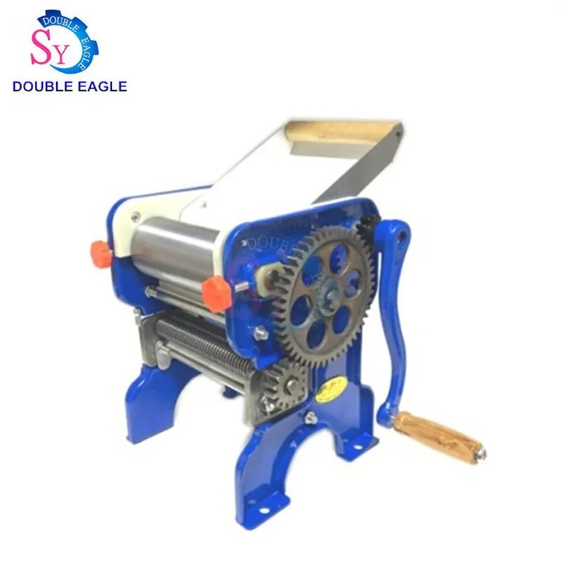 Household Cast Iron Manual Dough Roller Noodle Making Machine Bearing Style Hand Pasta Maker Equipment With Two Blades