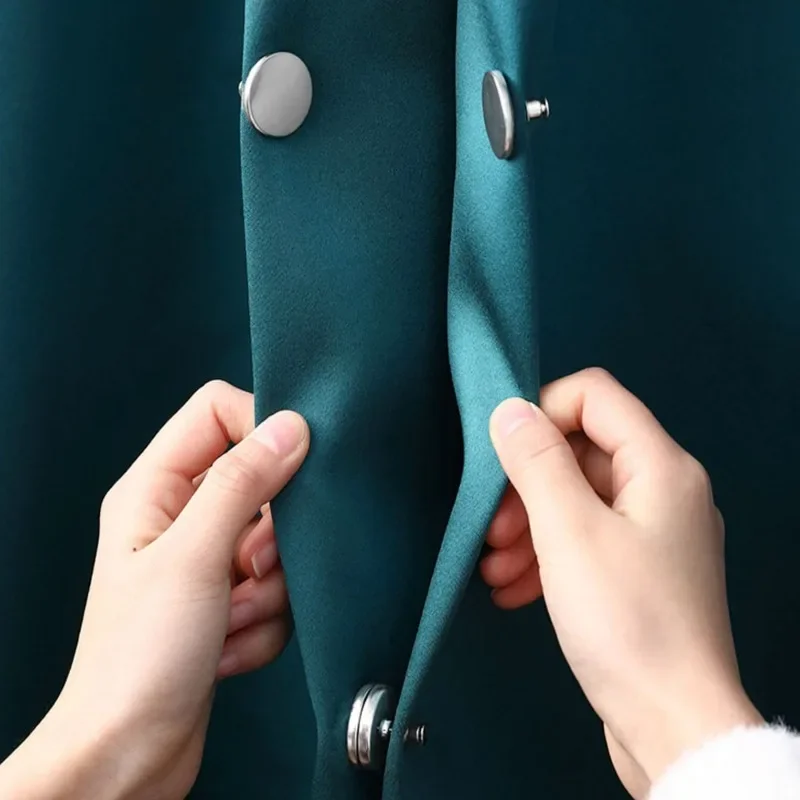 Magnetic Curtain Button Clips Detachable Window Screen Metal Magnet Buckles Bedroom Lightproof Curtains Closure Clips 48/2PCS