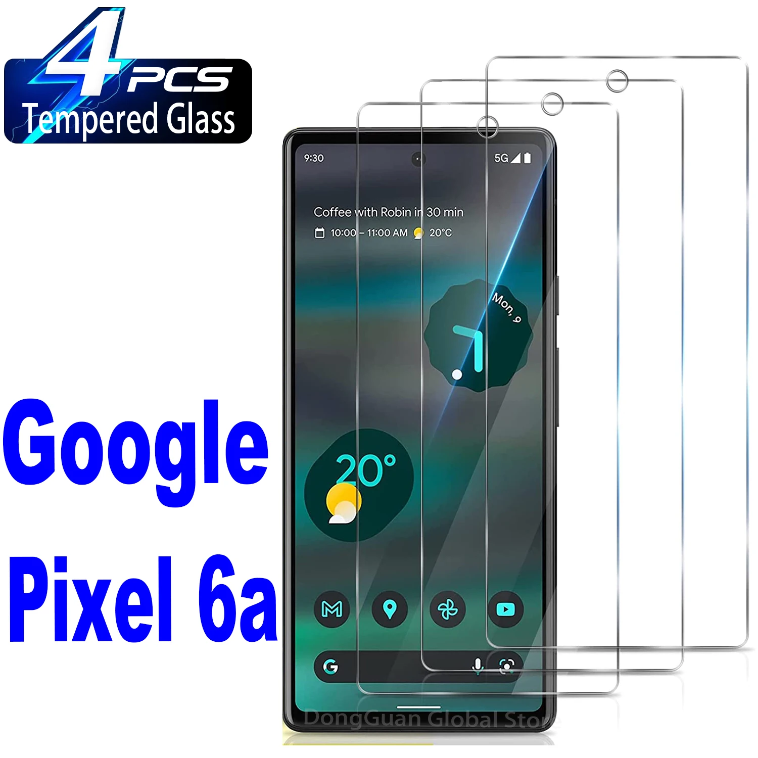 

1/4Pcs 0.2mm Tempered Glass For Google Pixel 6a Screen Protector Glass Film