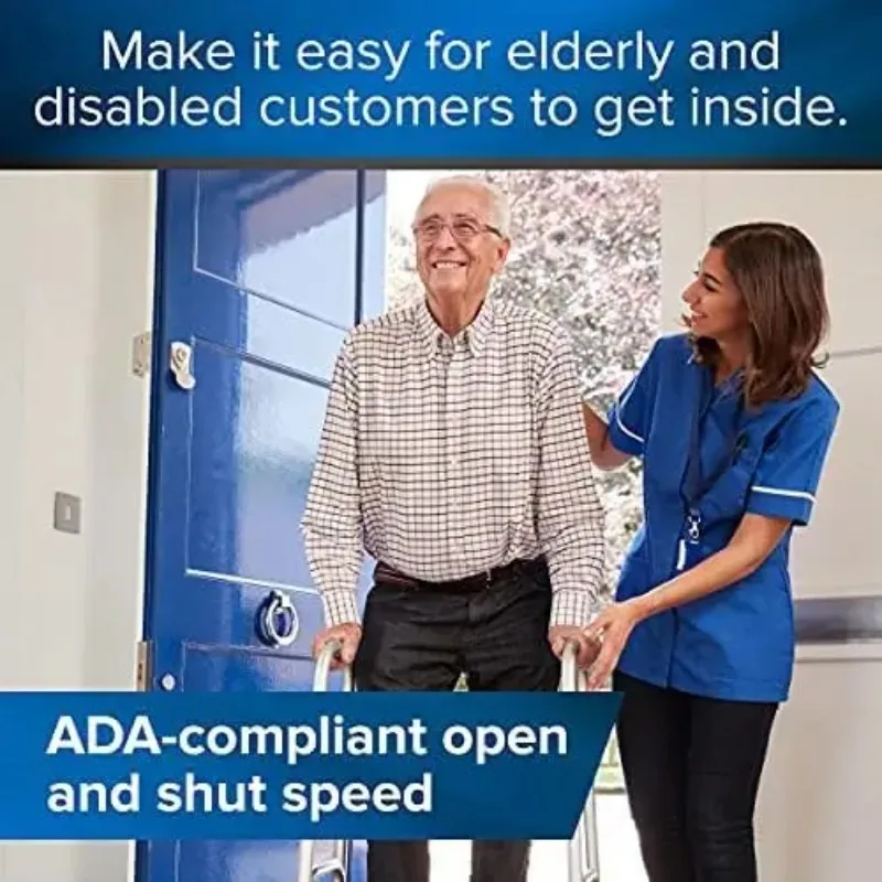 Commercial Grade Automatic Door Closer, Surface-Mounted, Medium/Heavy Duty, Adjustable 6-S Setting