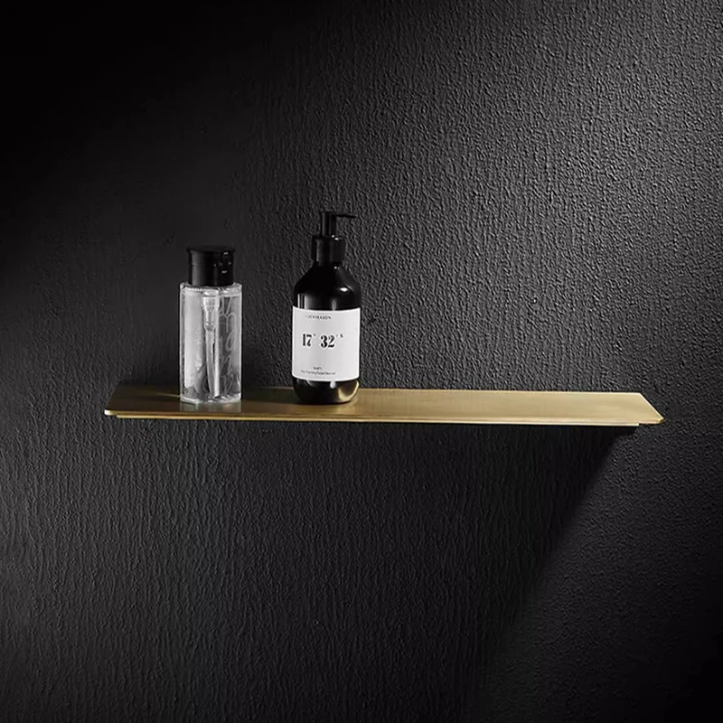 Bathroom Storage Rack Aluminium Alloy 30/40/50cm Brushed Gold Shower Rack Wall Mounted Black Makeup Storage