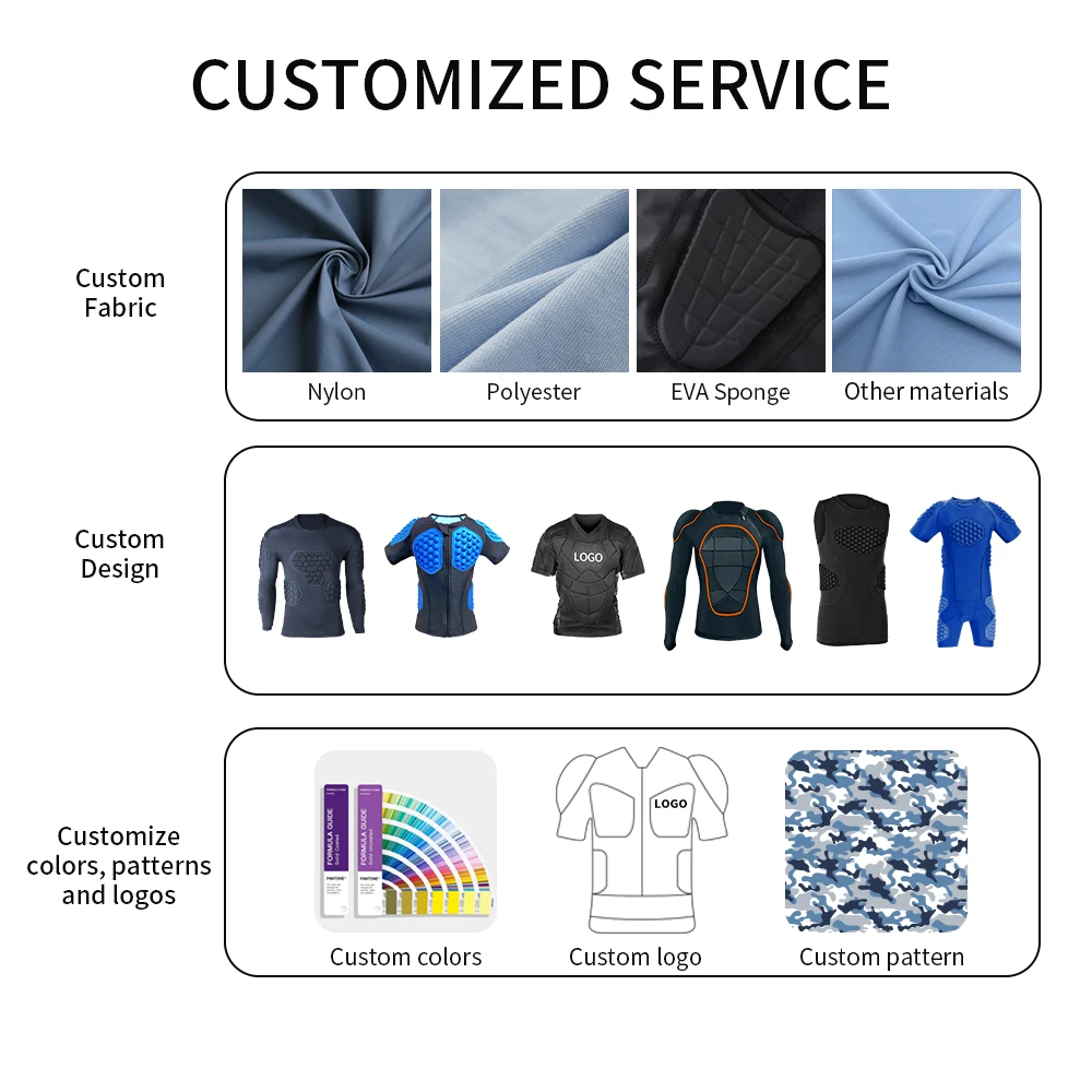 Factory Men's Padded Compression Shirt Boys Youth Protective Top Rib Chest Protector Wear for Football Paintball Baseball