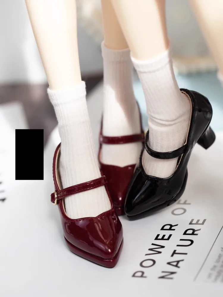 

New Arrival BJD Doll 1/3 1/4 1/5 1/6 Dolls Shoes Thick Heeled High Heels Black Wine Red Pumps Doll Accessories Toy Shoes Gift