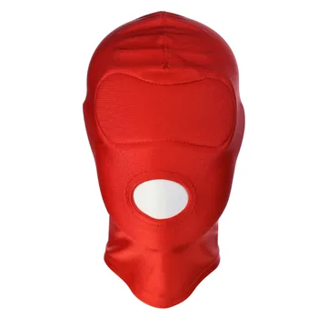 Slave Headgear Spandex Lycra Head Hood Mask Lip Mouth Gag BDSM Roleplay Adult Erotic Fetish Open Mouth Eyes Sex Toys Men Women 5