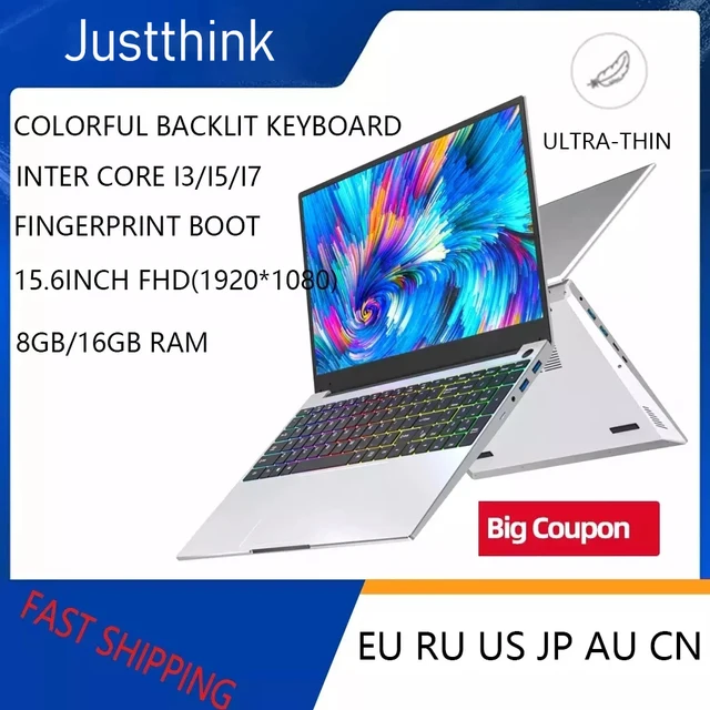 Gaming Laptop Intel Core I5 I7 16GB RAM 1Tb SSD DDR4 15.6Inch Notebook Fingerprint Unlock Windows 10 Pro Key Protable Computer 4