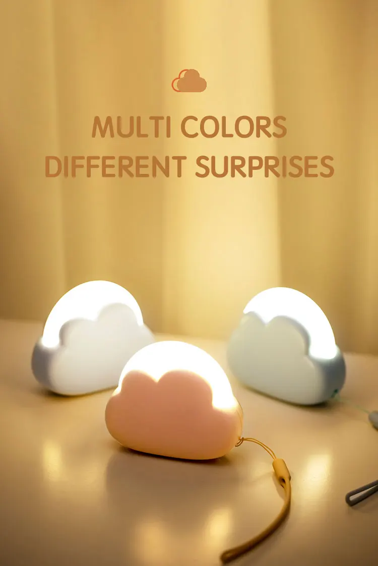 ZK30 Cloud Night Light Kids Soft Silicone USB Rechargeable LED Baby Nightlight Portable Bedroom Bedside Children Night Lamp