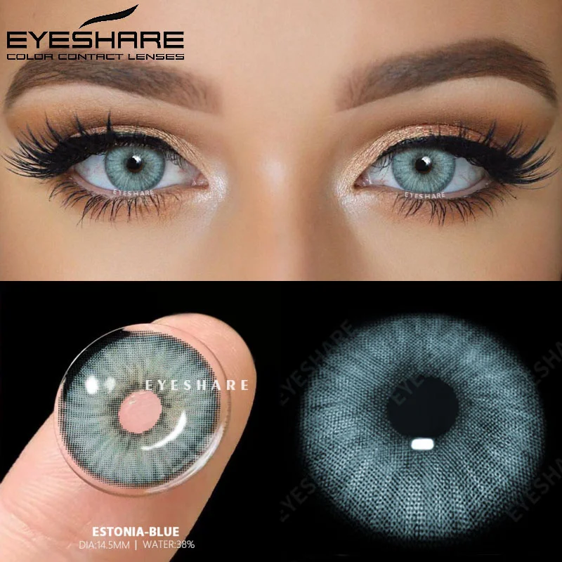 EYESHARE 1 Paar farbige Kontaktlinsen für Augen, natürliche Augenlinsen, graue Pupillenlinse, blaue Augenlinsen, modische Schokoladenlinsen – Detail 15