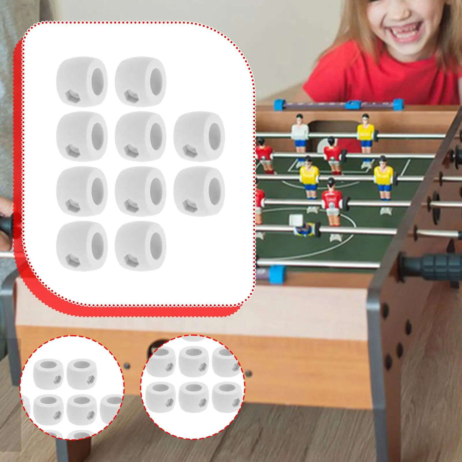 10x Table Football Goal Bar Stop Rings Game Parts Easy Install Plastic Bumper Precision Fit Tabletop Soccer Goal Rod Positioner