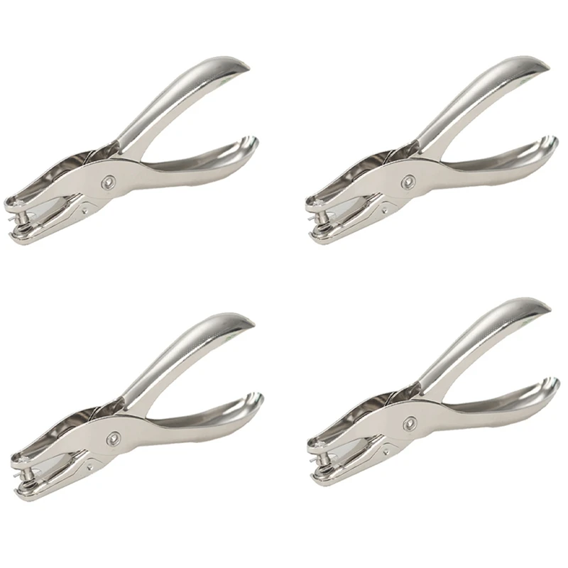 

4Pcs Metal Piercing Pliers Silver Punching Pliers Single-Hole Boxed Hole Punch With A Diameter Of 6Mm