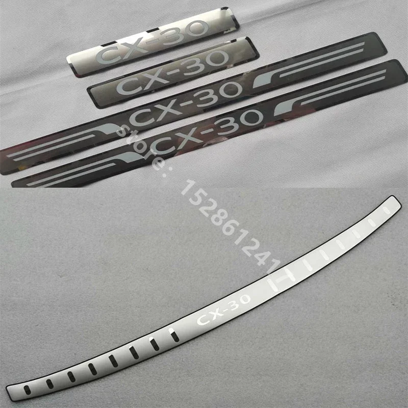 

For Mazda cx-30 cx 30 2020 2021~2023 Car Accessorise Stainless Steel Scuff Plate/Door Sill Rear Door Bumper Protector sill