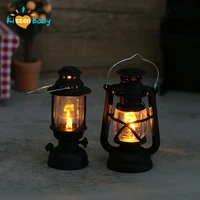 Doll House with Kerosene Lamp Nightlight Device Online Celebrity Mini Retro Oil Lamp Decor Miniature Food and Play Scene Model 1