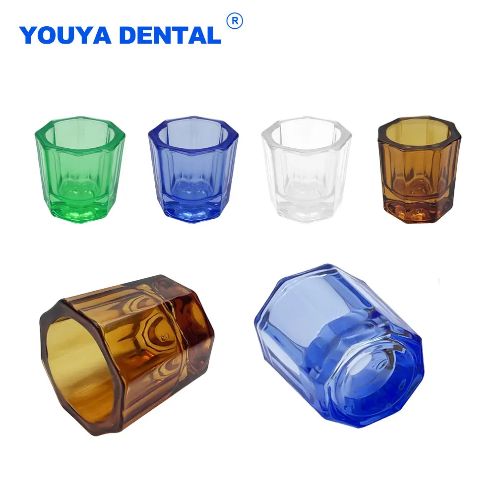 

1PCS Dental Mixing Cup Glass Bowls Dish Reconcile Cup Household Octagonal Cups Powder Container Dentistry Lab Material