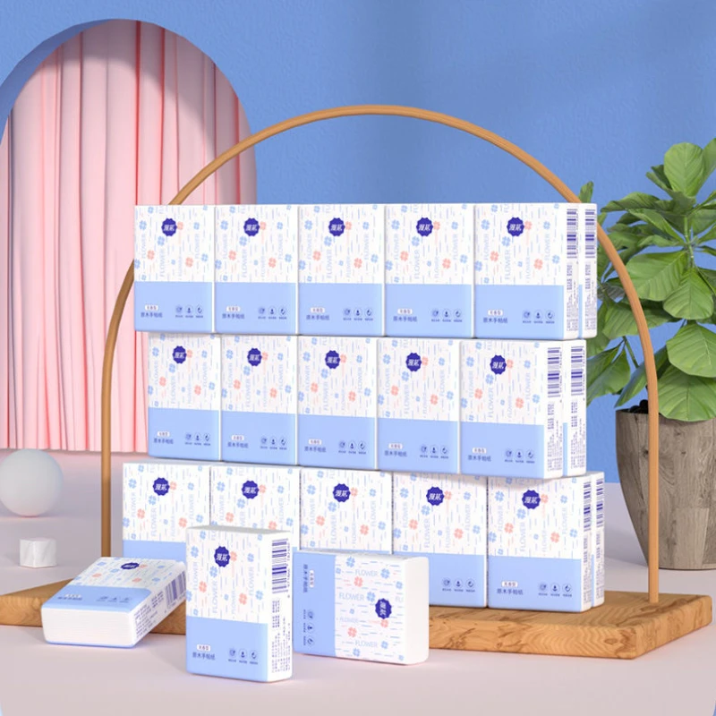10 Packs Mini Handkerchiefs Paper Portable Virgin Wood Pulp Napkins Household Outdoor Soft Facial Tissue