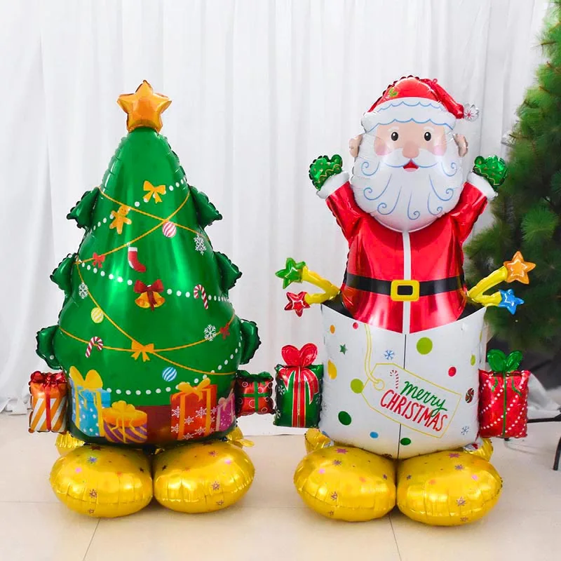 

Large Christmas Foil Balloon Santa Claus Snowman Xmas Tree Standding Balloon Christmas Decor 2024 Navidad New Year Party Gift