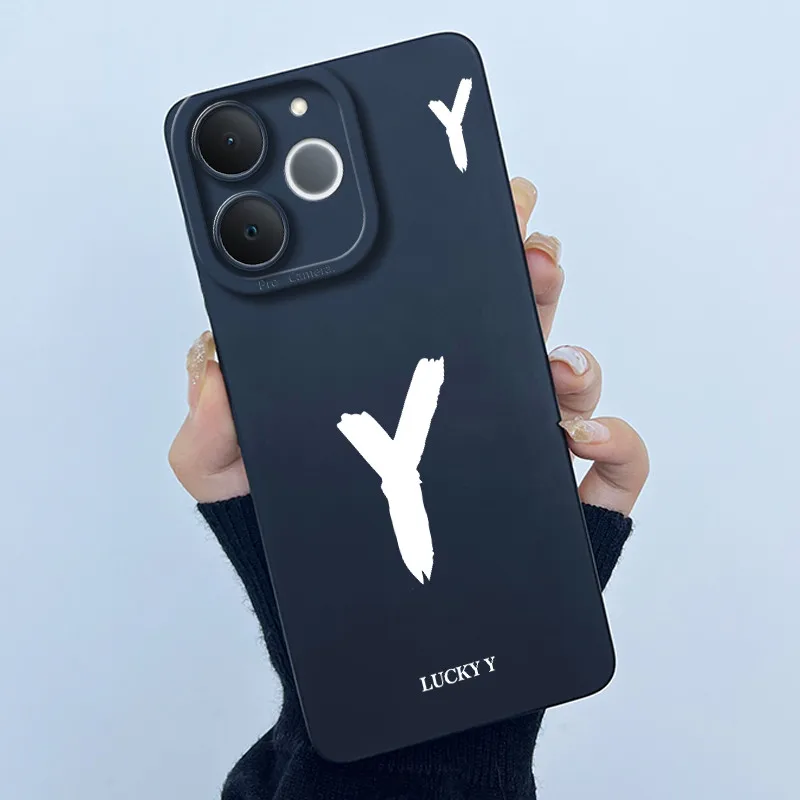 Cute Initial Letters Shockproof Soft Silicone Phone Case Cover Bumper