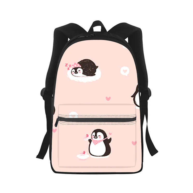 Cute cartoon penguin Men Women Backpack 3D Print Fashion Student School Bag Laptop Backpack Kids Travel Shoulder Bag