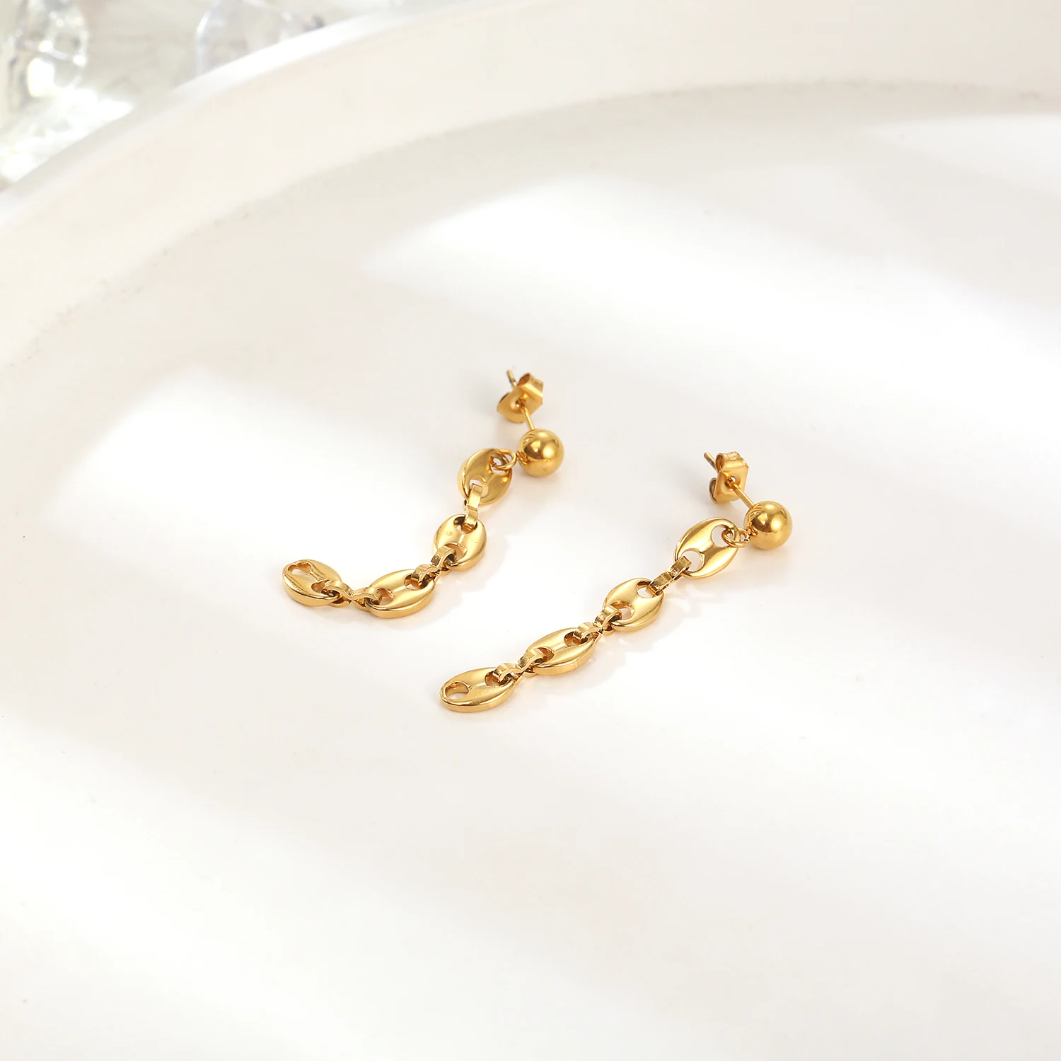 Drop earrings dangle earrings Stainless Steel Pig Nose Tassels Lady Jewelery Earrings For Women