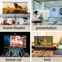 72-inch projection screen with stand, 16:9 aspect ratio, foldable and wrinkle-resistant, washable, portable, suitable for indoor - Image 4