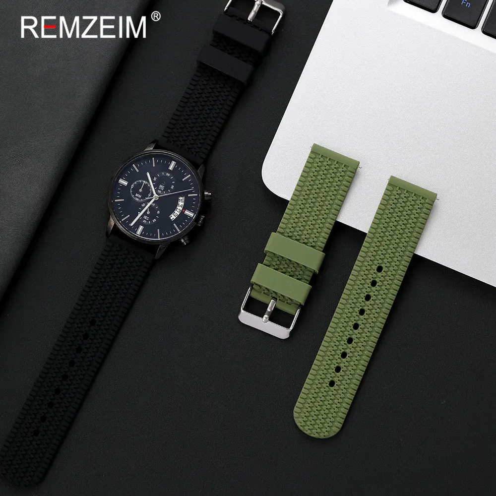 Men's Sport Silicone Watch Band - Quick Release, Comfortable Replacement Strap
