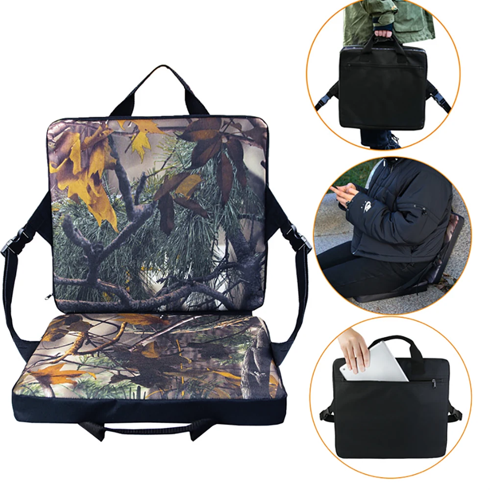 CamouflageHuntingSeatCushionBackSupportBeachChairPicnicCampingMatPortableHunting