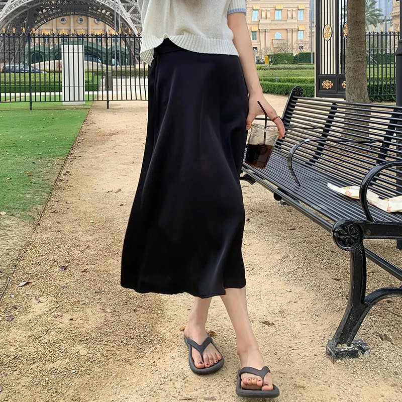 High Waist Pregnancy Skirts Solid Color Spring Summer Maternity A-Line Skirts Ankle-length Pregnant Woman Long Loose Belly Skirt