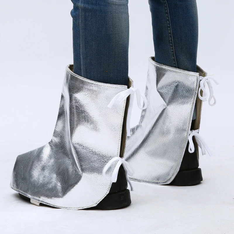 Aluminum Foil Fire Retardan Shoe Cover Protector Heat Abrasion Resistant Welding Spats Shoes Cover Welder Feet  Protection Cover