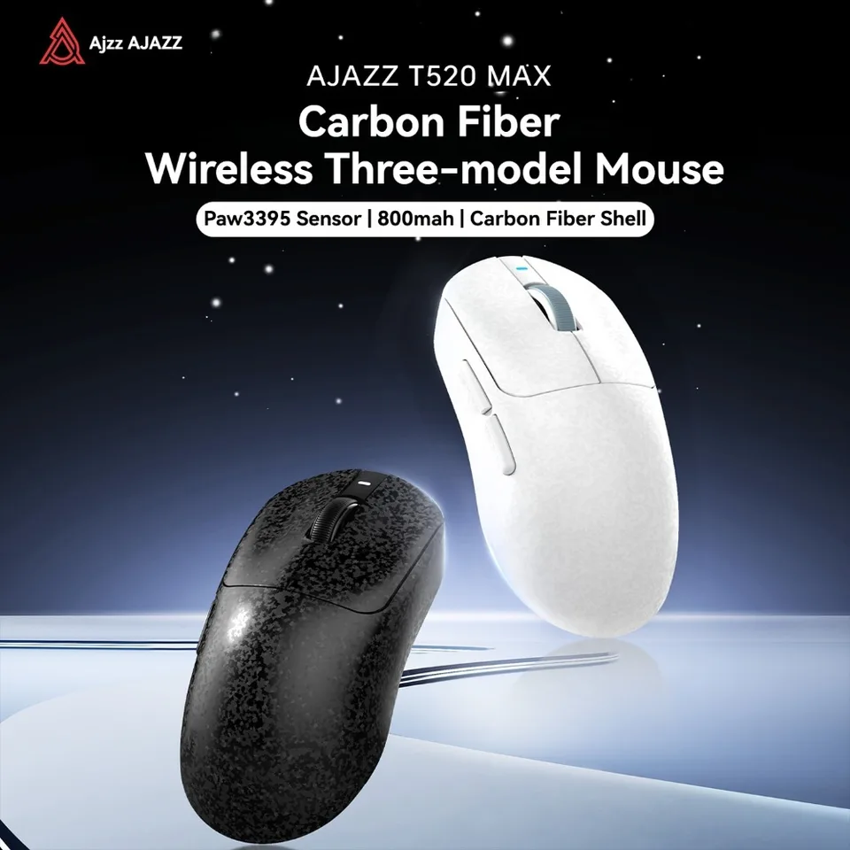 AJAZZ T520 MAX Gaming Mouse Wireless Bluetooth PAW3395 Lightweight