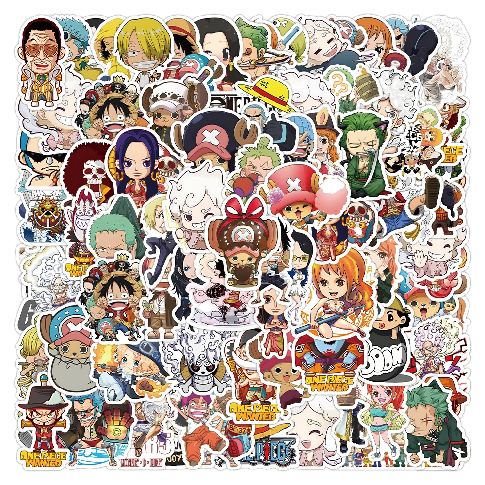 

10/30/50/100PCS Anime One Piece Cool Luffy Stickers Laptop Phone Snowboard Luggage Fridge DIY Decal Kid Toy Graffiti Sticker