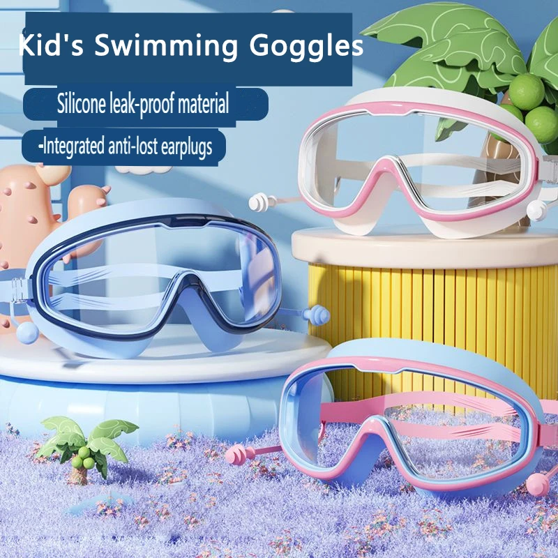 Lunettes de natation enfants anti-buée haute définition silicone adultes non-éblouissantes