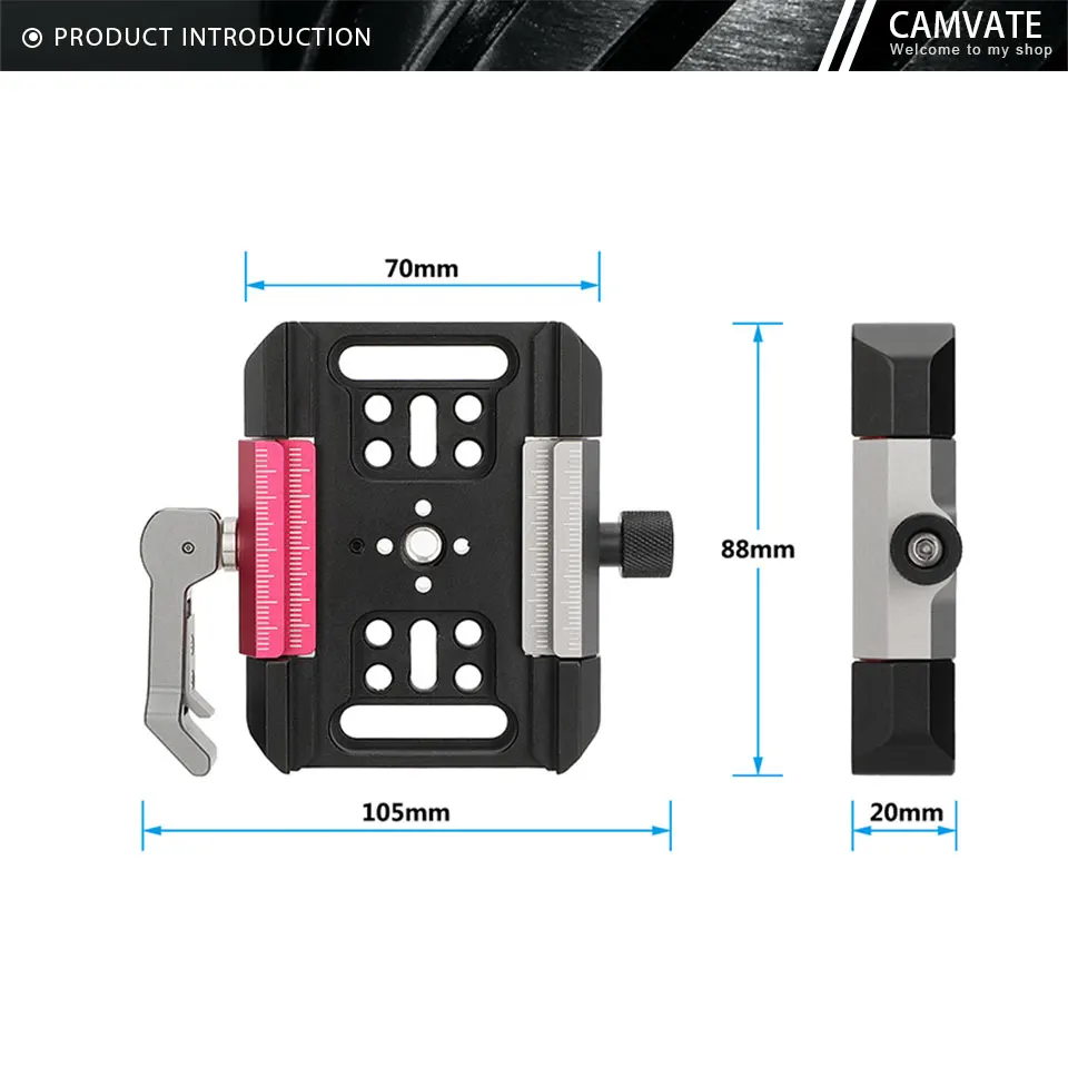 Arca-type Quick Release Clamp Manfrotto Baseplate For DSLR Camera Cage, Gimbal a