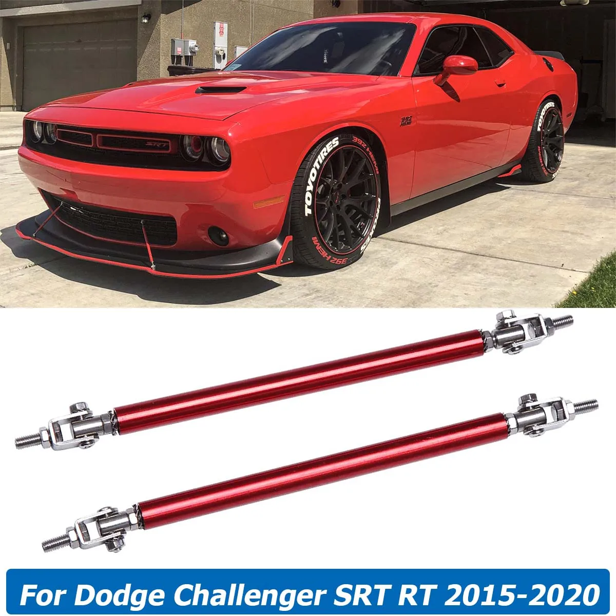 Universal Front Bumper Lip Splitter Strut Rod Tie Support Lift Bar For