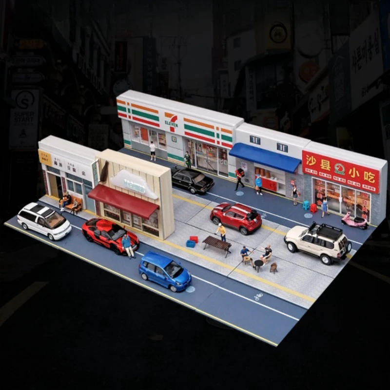 

1/64 Car model miniature scene (excluding car) Simulation convenience store supermarket photography props three-dimensional asse