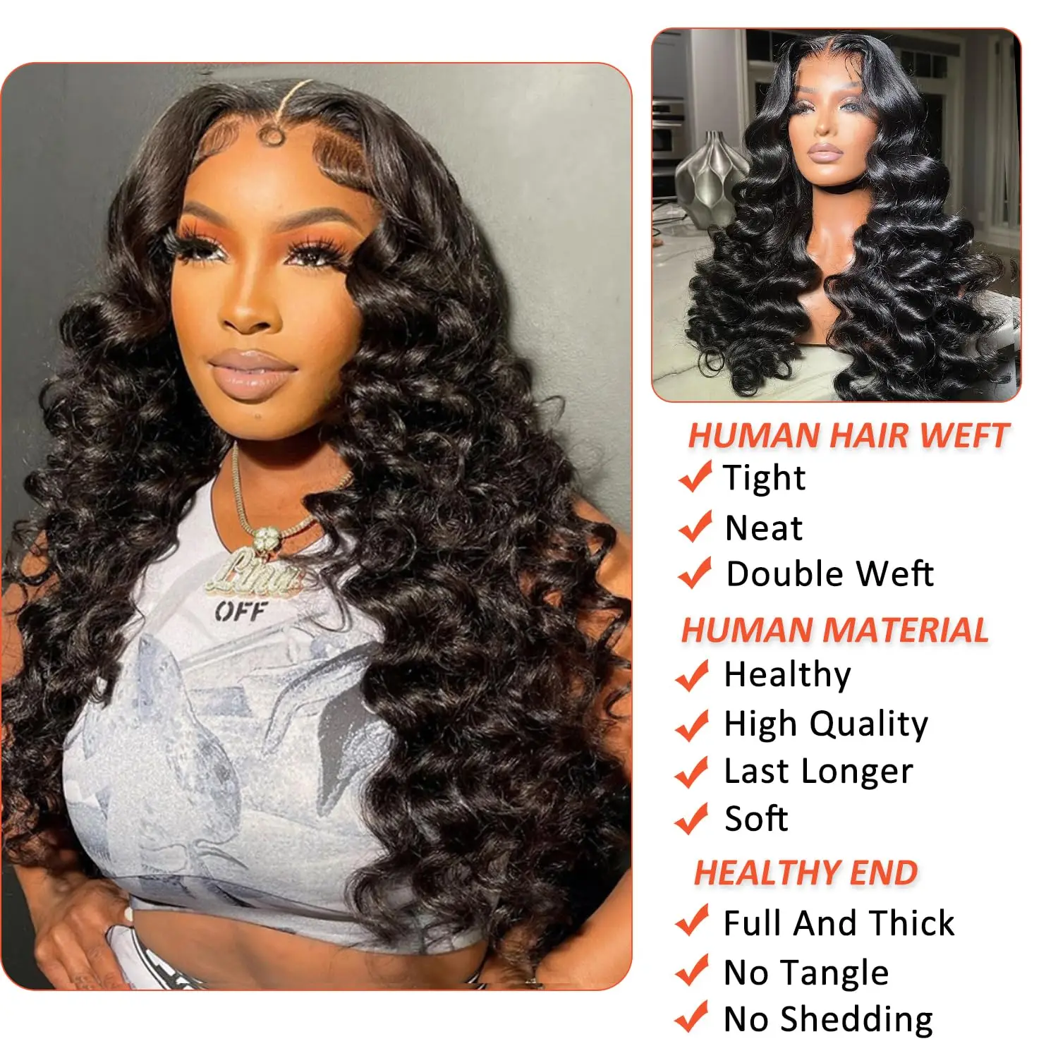 24 Inch Deep Wave Lace Front Wigs Human Hair Wigs for Black Women 200 %Density 13X4 HD Transparent Lace Closure Human Hair Wigs