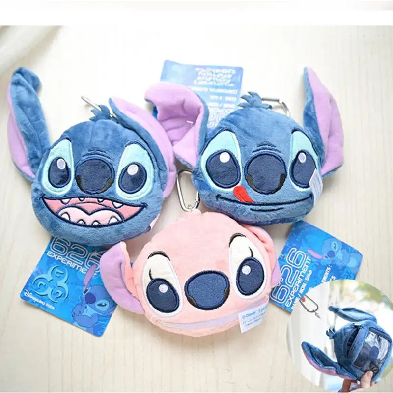 

Disney Stitch Card Bag Miniso Anime Cartoon Cute Key Ring Kawaii Cosmetic Bag Fashion Storage Bag Girl&Child Holiday Gifts